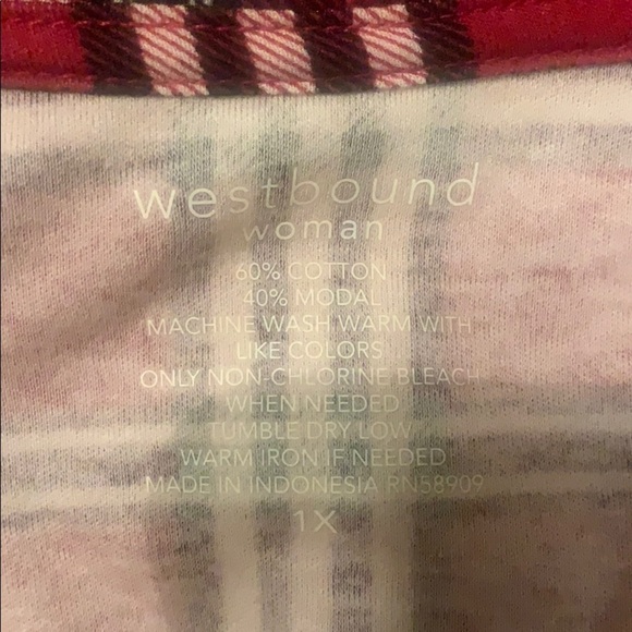 Westbound Woman Dark Red Plaid Tunic - Picture 6 of 7